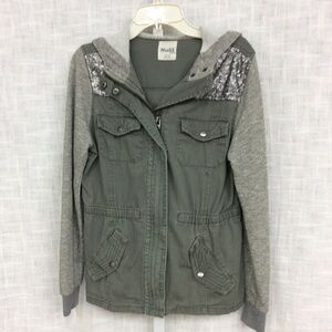 Girls Mudd XL (14) Army Green Hooded Jacket